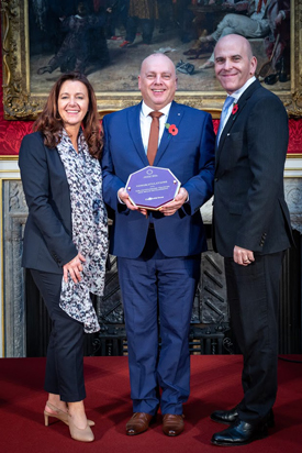 Tim Karen and Martin at the Princess Royal Training Awards.